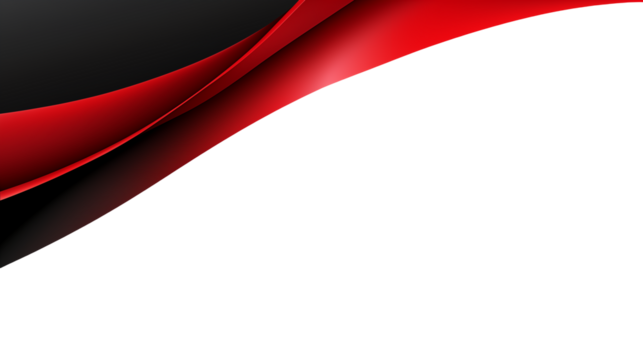 Abstract Red and Black Waves Background Design isolated on transparent background