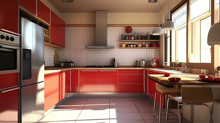 Kitchen with modular furniture and customizable layouts 