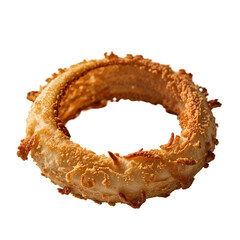 Obraz premium Crispy Fried Onion Ring on White Background