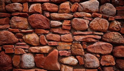 une matiere de vieux mur de pierres rouges