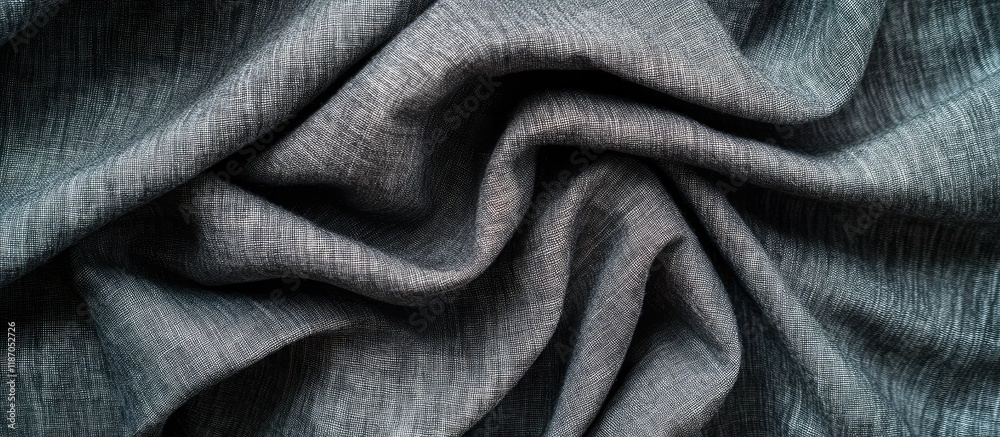 Poster elegant dark gray fabric texture with soft waves ideal for background and text overlay use