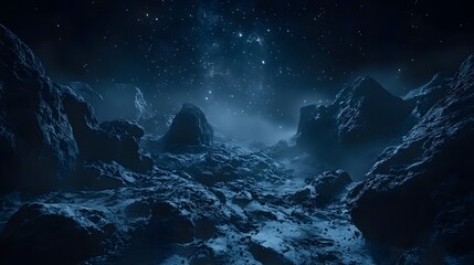 Vast Mysterious Nebulae Filled with Stars in Sharp Focus Landscape