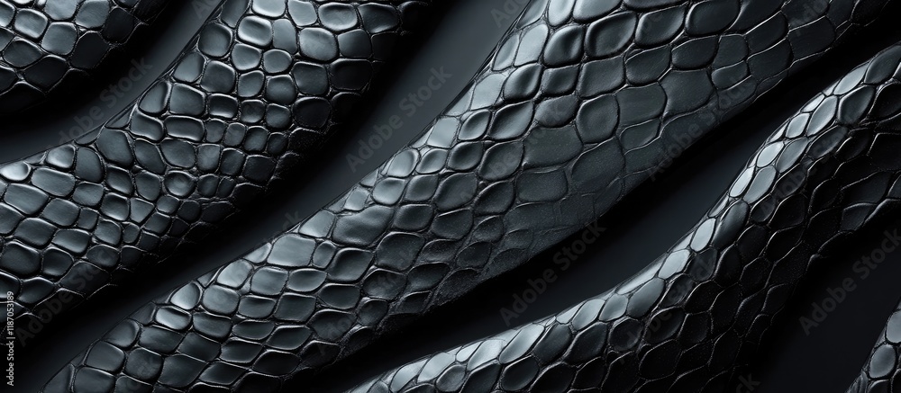 Poster dark grey and black abstract snakeskin texture background with empty space for creative text and des