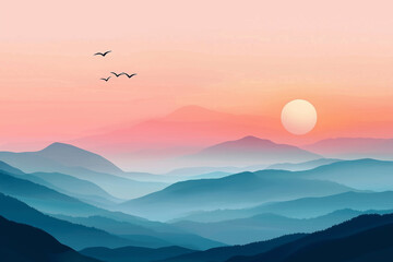 Fototapeta premium Beautiful landscape of pastel sky background