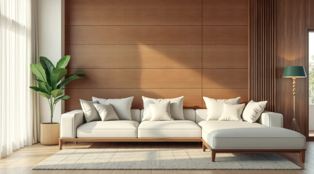 modern sectional sofa a sunlit living room