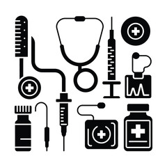 Obraz premium Collection Of Medical Product Illustration