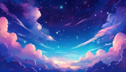 sky cloud area galaxy background with stars anime illustrations illustrations
