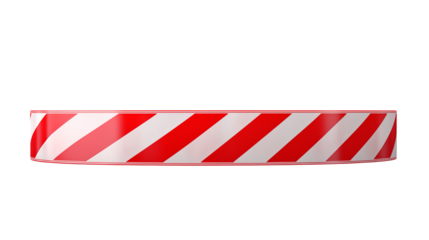 Red and White Diagonal Stripe Barrier Tape Design isolated on transparent background