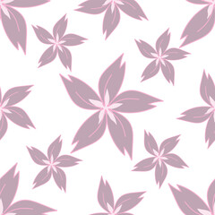 Cute hand drawn feminine seamless pattern with wildflowers