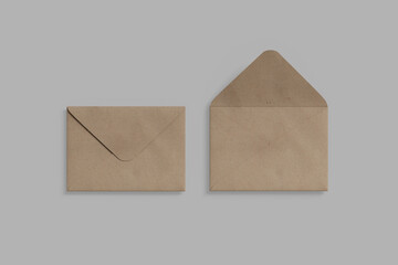 brown envelope on gray background