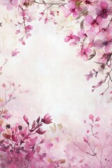 Fototapeta premium Pink Flowers on Pink Background