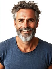 Obraz premium Bearded Man with Smile, Posing for Microstock