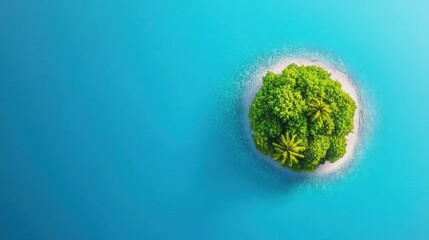 An aerial view of a tropical island surrounded by coral reefs and crystal clear waters, showcasing the beauty and diversity of marine life.