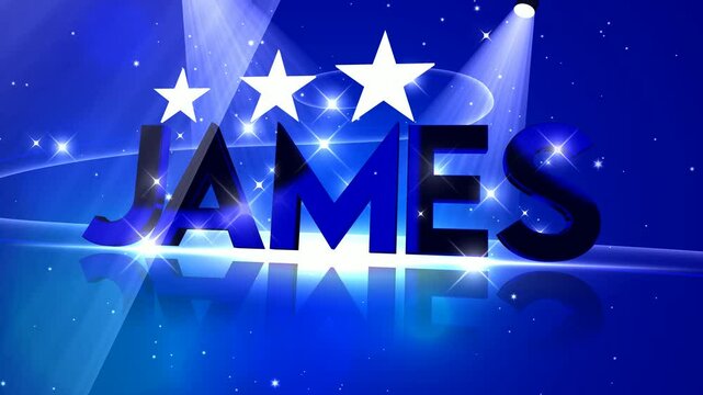 Name James in the blue sky with star