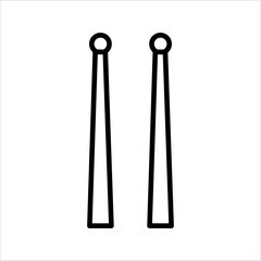 PrintDrum sticks simple icon vector,with white background