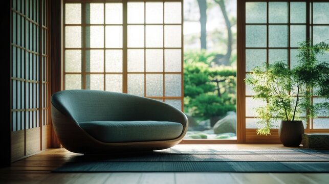 Serene Modern Living Room - Powered by Adobe