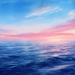 Obraz premium serene ocean view with vibrant sunset colors reflecting on water