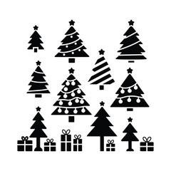 Obraz premium Beautiful Christmas tree and illustration