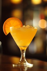A refreshing orange cocktail garnished with a slice, perfect for relaxing moments and celebrations.