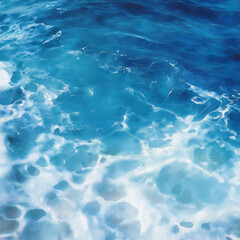 Obraz premium Calm blue ocean water with gentle waves and white foam