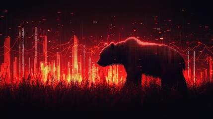Bear Market Onslaught: Stylized Bear Silhouette
