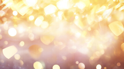 Obraz premium glowing golden bokeh and starry lights background for festive celebrations and elegant designs