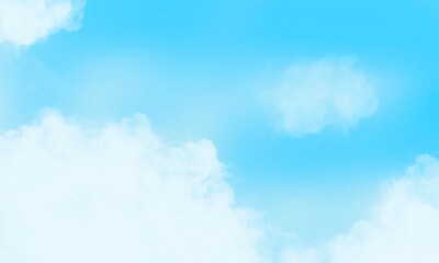 A tranquil scene featuring a bright blue sky with soft, white clouds scattered across, creating a peaceful and refreshing view.