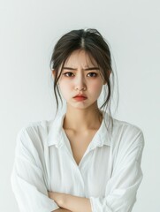 Fototapeta premium Contemplative Portrait of a Young Woman