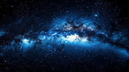 Fototapeta premium luminous stretch of the milky way glowing in vivid orange and blue, perfect for space documentaries, scientific visualizations, and educational astronomy materials