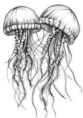 Naklejka premium Jellyfish Coloring Pages