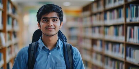 Student Exploring Library Aisles
