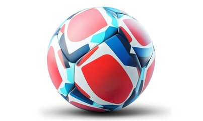 Obraz premium Abstract red, blue, white soccer ball.