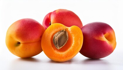apricots on white background