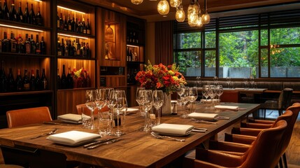 Elegant Private Dining Room with Wine Cellar