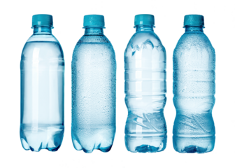 Small plastic water bottles with drops