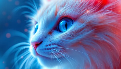 Enchanted Feline Gaze: A Mystical Portrait of a Long-Haired Cat