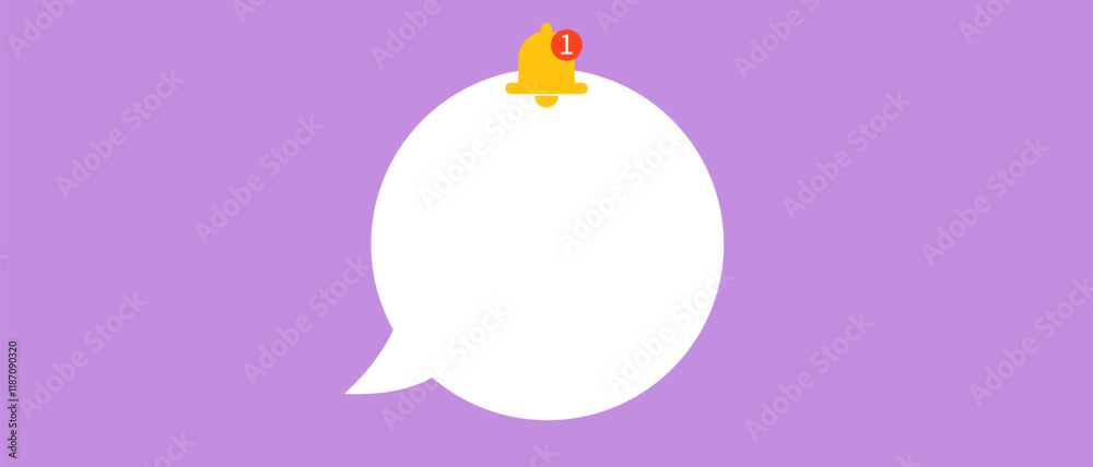 Wall mural notification screen. chat bubble. push notification. sms notification on the screen of the smartphon