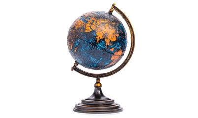 Antique-style world globe on a stand.