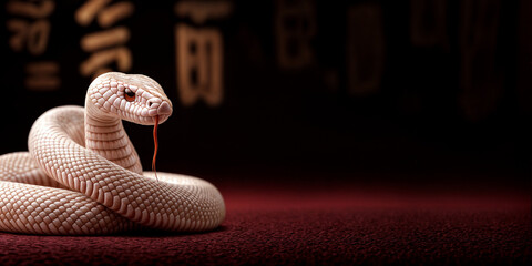 Fototapeta premium Chinese New Year 2025: Year of the Wood Snake Celebration Illustration