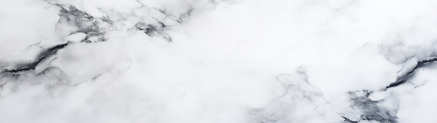 Obraz premium Banner or header with eelegant white marble texture with subtle gray veining for modern design, interior decor, or minimalistic backgrounds