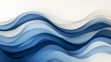 Obraz premium Modern Abstract Wave Art in Blue Tones