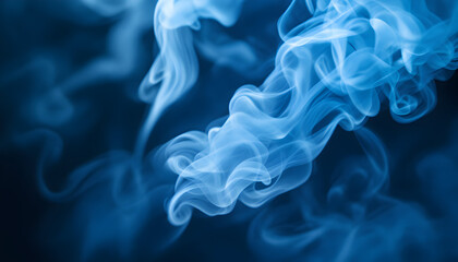 Fototapeta premium Abstract Blue Smoke: Serene Swirls and Ethereal Haze