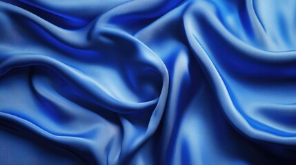 Fototapeta premium Draped Blue Silk Fabric Soft Texture Background
