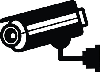 CCTV camera  silhouette flat vector icon