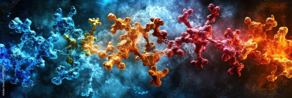 Leinwandbilder dynamic interaction of antibodies targeting a virus in a vibrant molecular environment. generative a