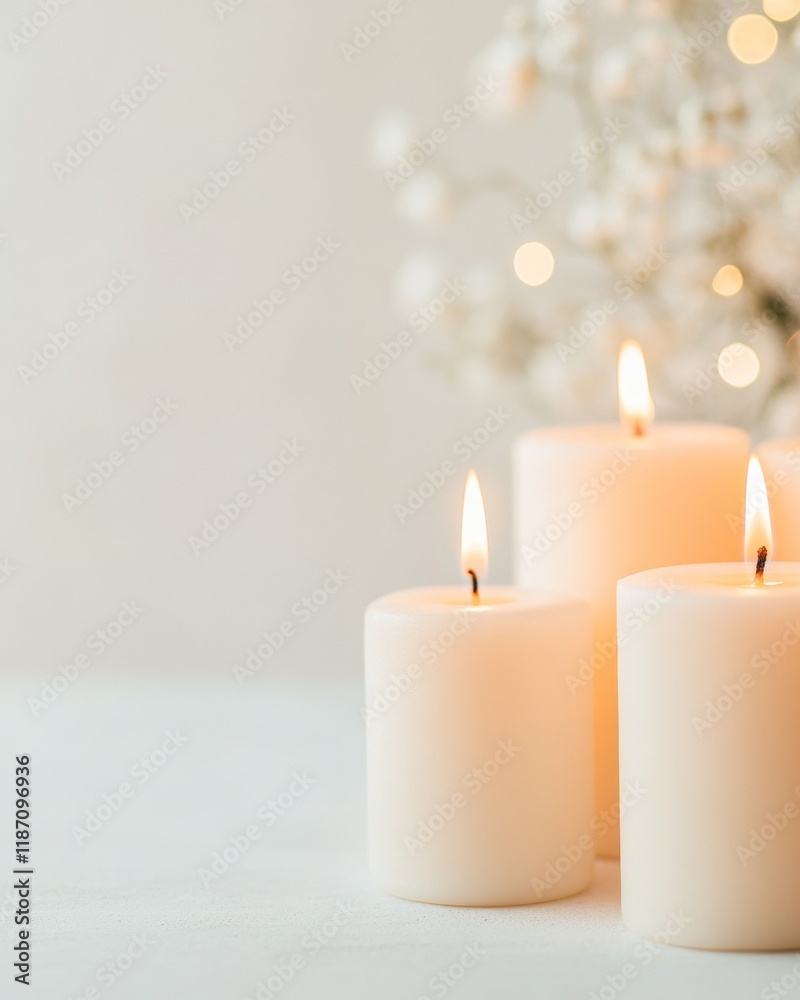 Aufkleber warm glow of lit candles creating a serene and peaceful ambiance