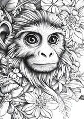 Obraz premium Monkey Coloring Pages