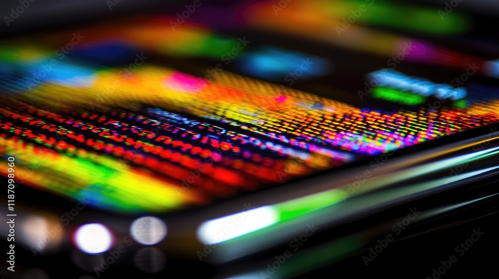 Poster Abstract Colorful Screen Display Showing Code