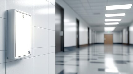 Modern Corridor with Control Panel in Focus