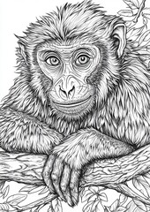 Obraz premium Monkey Coloring Pages